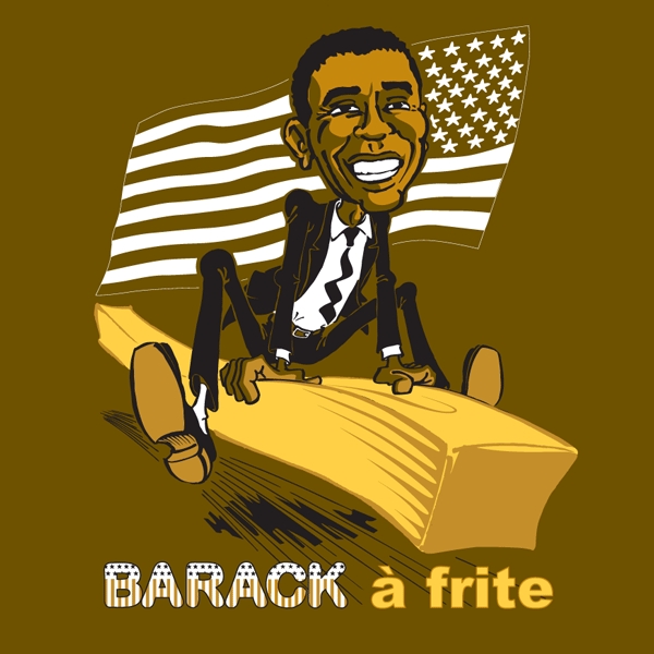Obama riding a chip